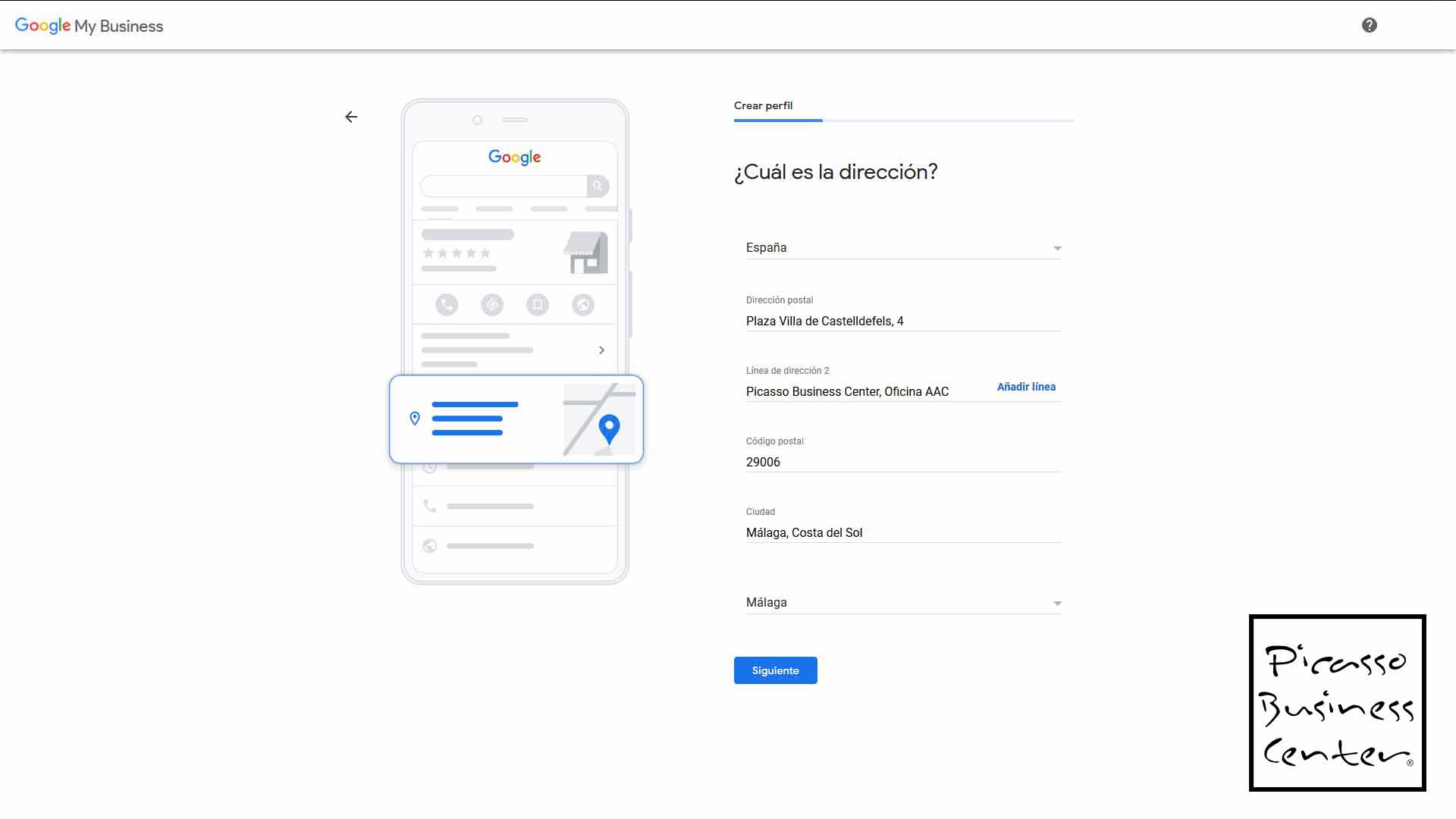 Formato de alta en Google Maps de su dirección comercial domiciliación fiscal